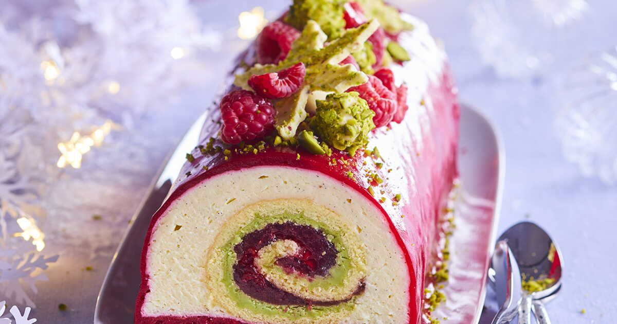 Bûche framboises et pistaches : un délice à portée de main