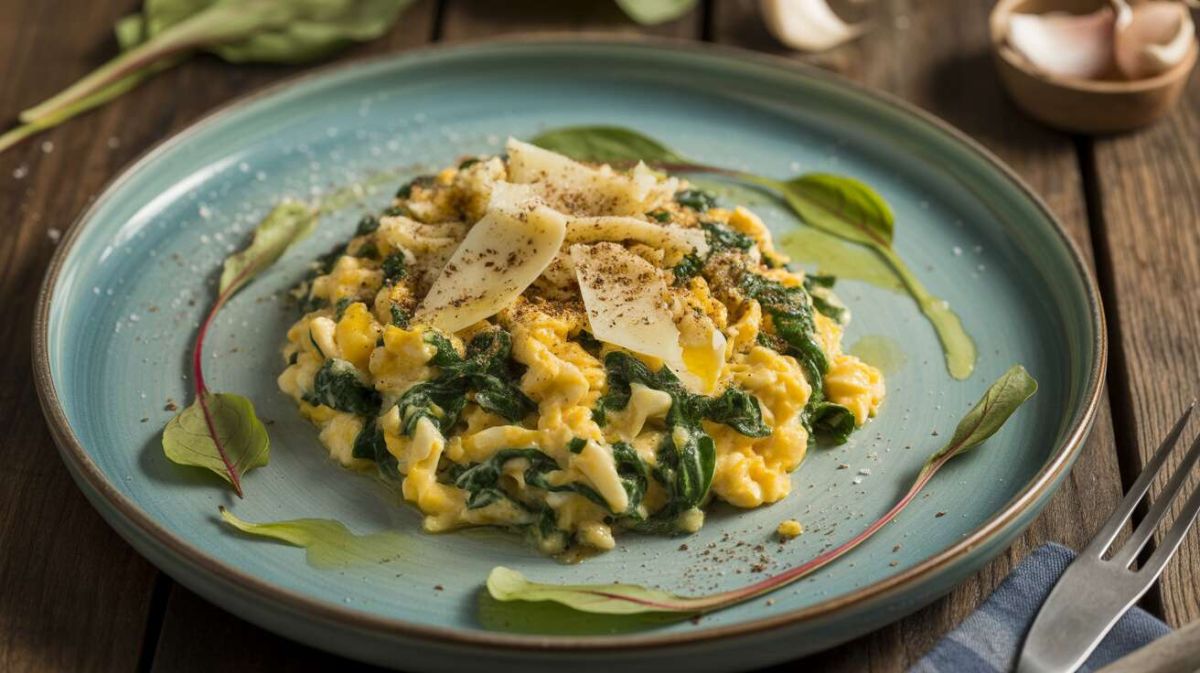 Une recette légère et savoureuse : œufs brouillés corses aux blettes