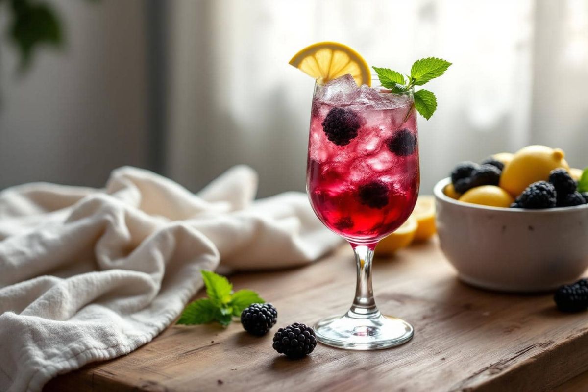 Embrasser l'été avec un bramble glacé aux mûres et citron frais