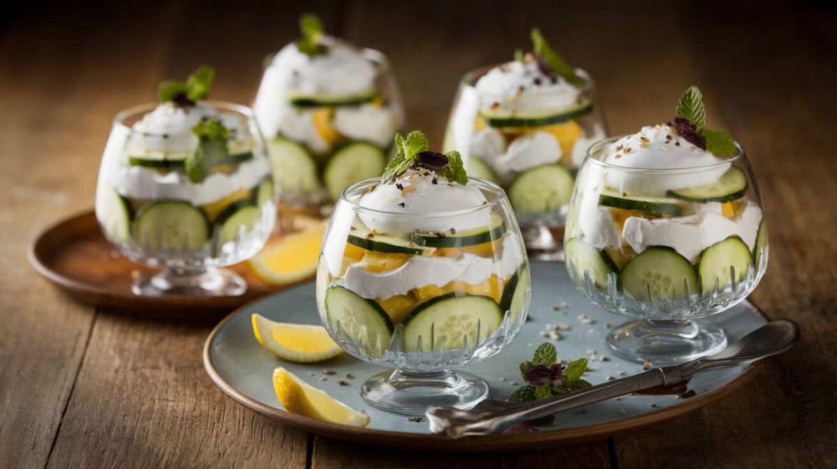 Des verrines rafraîchissantes au concombre et fromage de chèvre pour un été en douceur