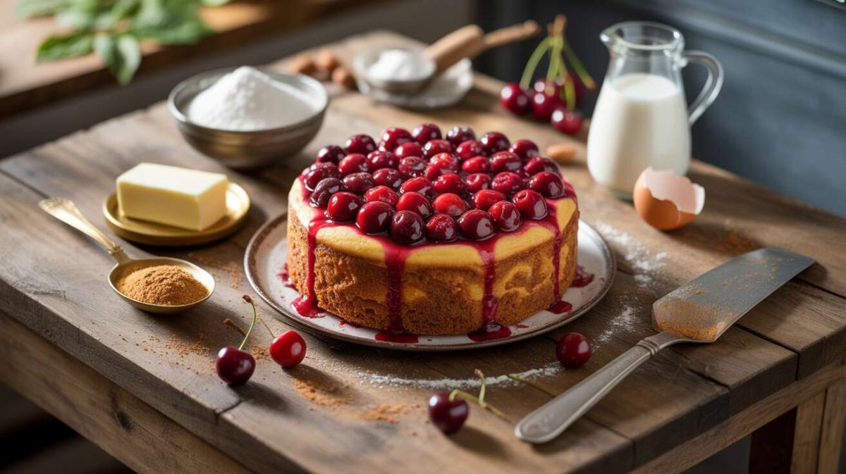 Un goûter d'été irrésistible avec ce gâteau aux cerises facile à réaliser