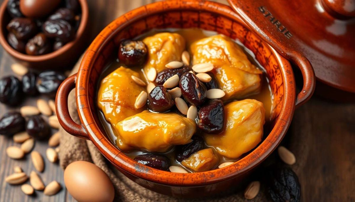 Tajine de poulet aux pruneaux et amandes : recette authentique