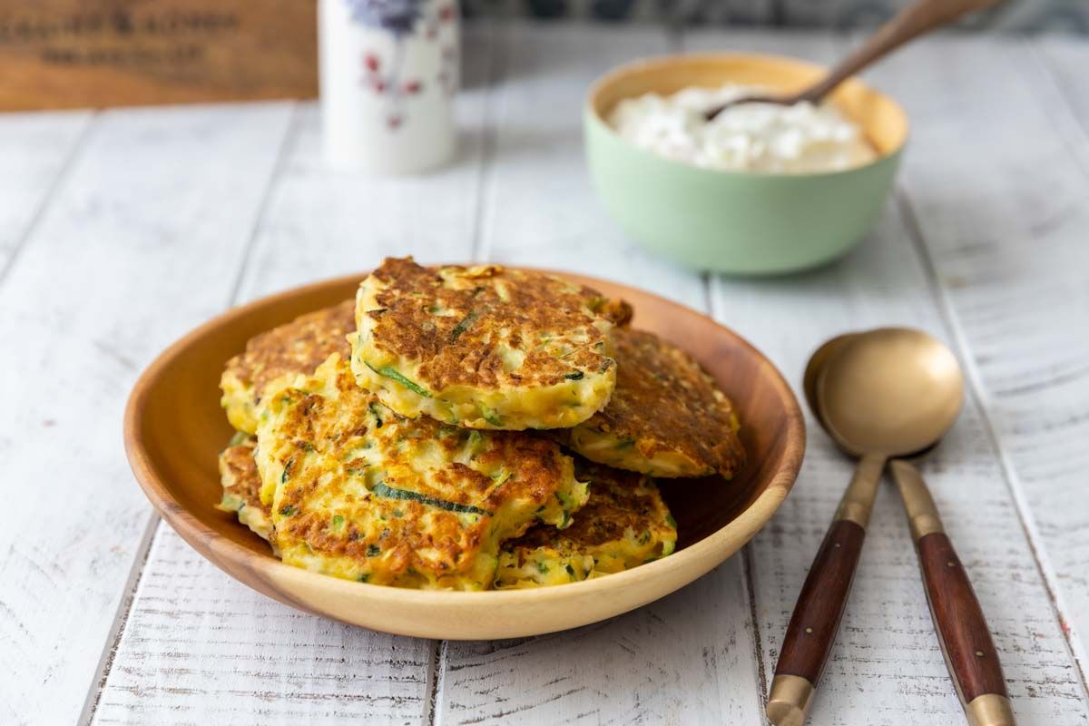 Galettes de courgette et lentilles corail