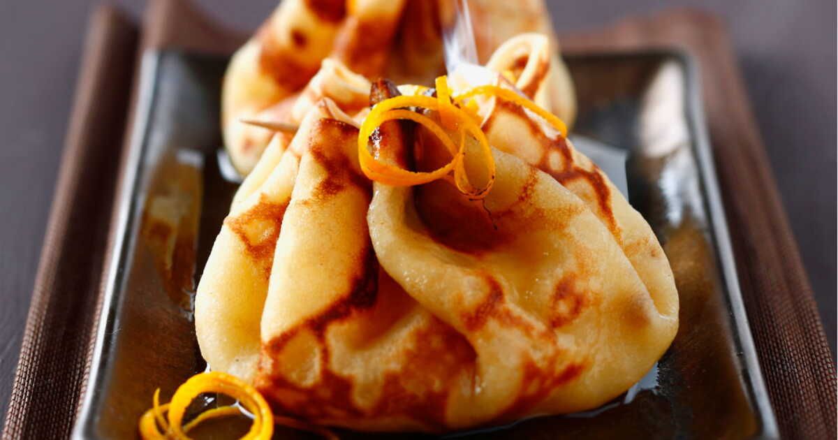 Crêpes Suzette en aumônières