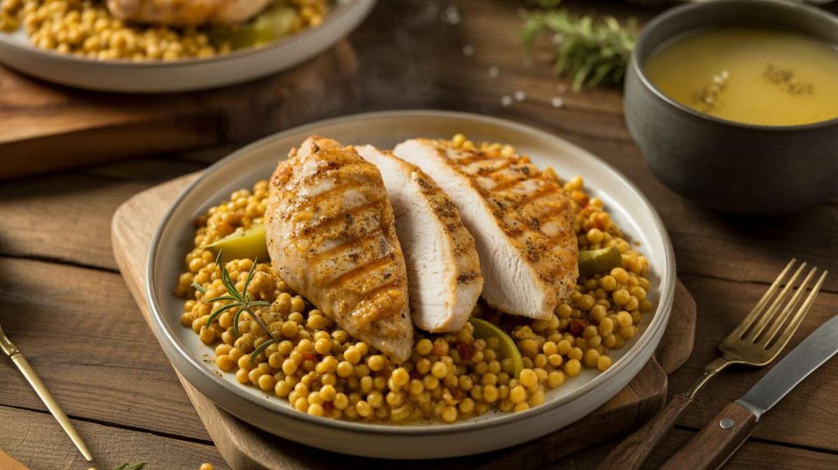 Dinde grillée et couscous perlé au curry : le plaisir d'un repas sain